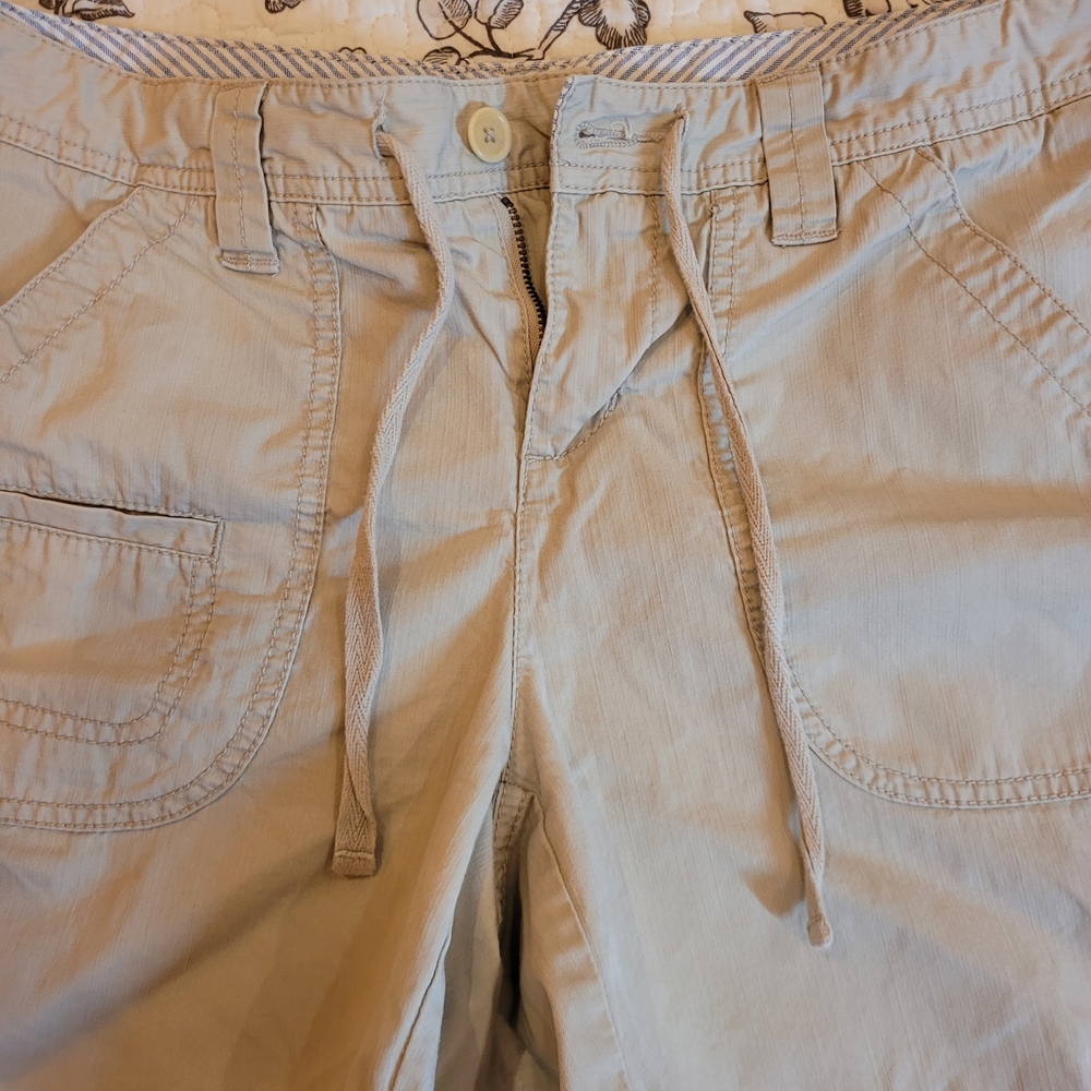 Tommy Hilfiger Light Tan Cargo Shorts Drawstring And Button Fly Sz 10 - Picture 10 of 15